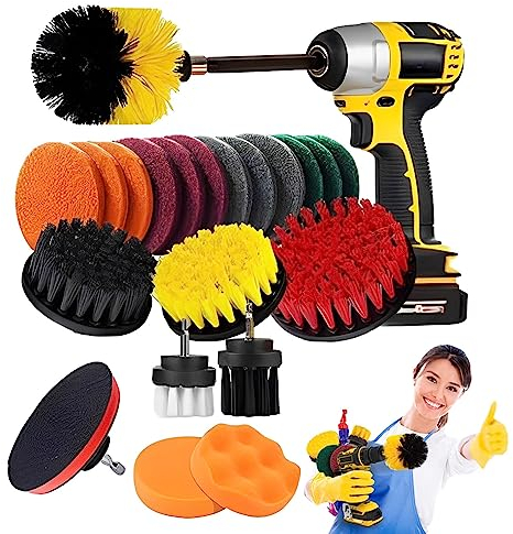 Mivanta 22ps Power Scrubber Autolaveuse sans Fil Perceuse Brosse Fixation Echtend Nylon