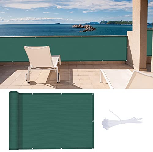 LOVE STORY Frangivista Balcono 100x500cm con Tessuto HDPE,Paravento per Balcone,Schermatura con Occhielli，Protezione UV per Patio Esterno, Giardino, Piscina，Verde