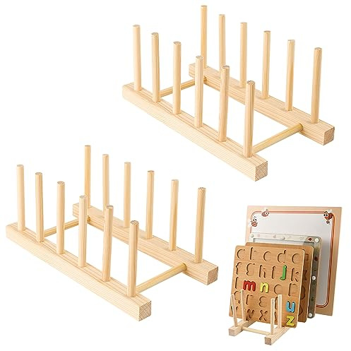 2 Stück Holz Puzzle Präsentationsständer, Puzzle Display Ständer Puzzle Halter Holz Puzzle Regal Puzzle Aufbewahrungsregal Puzzle Rack Organizer für Kinder Erwachsene Puzzle Aufbewahrung