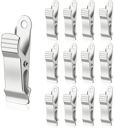 DSLSQD 12 Pieces Spring Clamps, 1/2 Inch Wide Metal Mini Alligator Clips, Small Clamps for Crafts, Wire, Photo, Curtain (Silver)