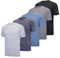 fovdtaa Herren-T-Shirt, kurzärmelig, Rundhalsausschnitt, für Fitnessstudio, Workout, Laufen, atmungsaktiv, Sport-Shirts, 5 Stück, 3XL