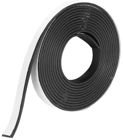 QUARKZMAN Magnetisk tejp 6,56 fot x 3/8 tum bredd x 1/16 tum tjocklek självhäftande magnettejp för kylskåp och gör-det-själv arbete