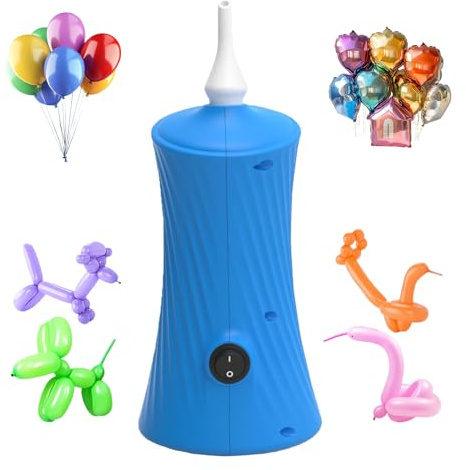 Bomba eléctrica de globos de aire, inflador de globos para globos largos 160/260 globos retorcidos de aluminio, clásico, máquina sopladora de globos de látex