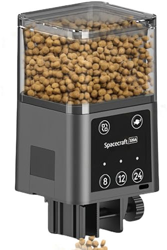 Futterautomat Aquarium, 320ml Automatischer Futterspender mit LCD-Anzeige, 3 Modi Batteriebetriebener Fischfutterautomat mit Futterbehälter für Fische, Goldfische, Schildkröten