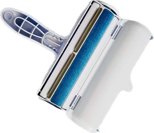 AURONI Tierhaarentferner Fusselrolle weiß – Selbstreinigende Fusselbürste, wiederverwendbar für Hundehaare & Katzenhaare, Sofa, Bett, Teppich