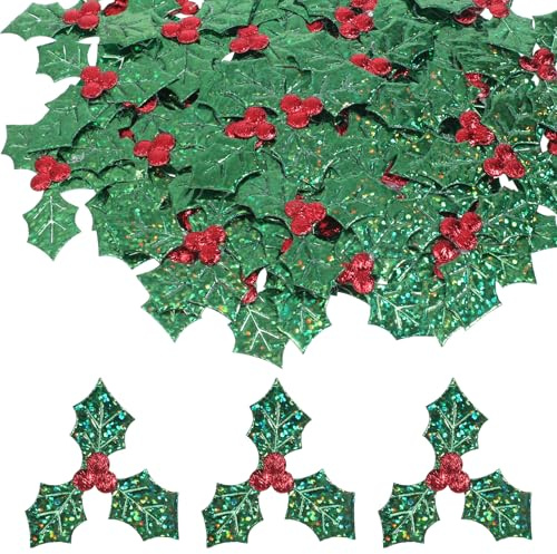 Yuomeaz 100 Pcs Christmas Floral Picks Holly Berries, Artificial Fake Holly Berries Christmas Picks and Sprays Ornaments for Wreath Tree Card Gift Tags
