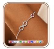 FUNEIA Bracelet Femme Argent 925 Infini Coeur Bracelet Réglable d’amour Femme Bracelets Cadeau Noël Infinity Heart Bracelets Silver Fille Anniversaire Bijoux Fête des Mères Cadeau Maman