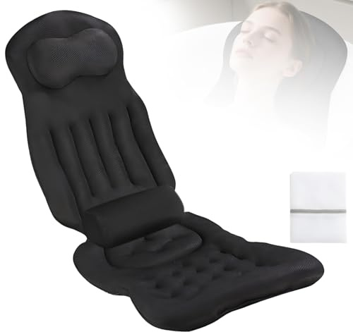 Zenselect Full Body Bath Pillow for Bath, Bubble Mat Bath with Headrest and Lumbar Support, Bath Sofa Bath Cushion with Suction Cups and Hanging Hook