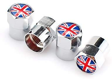 Goliton Bandiera britannica Mini Metal Car valvola della gomma della valvola del pneumatico dell'ugello tappi (Bandiera britannica)