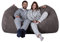 Lounge Pug, Riesen Sitzsack Couch, Sitzsack Sofa, Pom-Pom Anthrazit