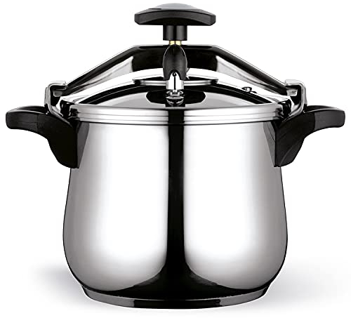 FAGOR ® Fagor Classica pentola a pressione rapida, 10 l, realizzata in acciaio inox 18/10, adatta a tutti i tipi di fornelli, induzione totale, fondo termodiffusore IMPAKSTEEL 3 sistemi di sicurezza,