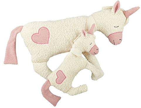 Efie Licorne avec coussin chauffant en épeautre et coussin XL, 100 % fabriqué en Allemagne
