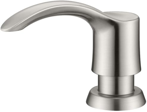 GAGALIFE Kitchen Sink Soap Dispenser with 17 Ounce Large Bottle (Brushed Nickel), Built in Sink Soap Dispenser Sink Mounted Soap Dispenser Refill from Top, G080BN