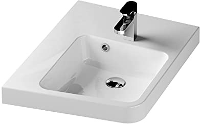 Praktisches Eckwaschbecken | Waschbecken zur Wandmontage mit Hahnloch und Überlauf | Hängewaschbecken | Waschtisch BeHappy II 500 x 665 Links | RAVAK