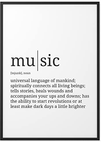 Papierschmiede® Definizione Music, B2 (50x70 cm) Poster per salotto, camera da letto, cucina, soggiorno, Stampe da parete regalo Decorazione da parete frase inglese, senza cornice