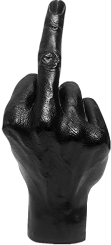 Statue creative verticali per dito medio mano gesto scrivania, regali per dita di personalità per manichino gioielli espositore titolare amici, negozio, casa ufficio Playroo Decor (nero)
