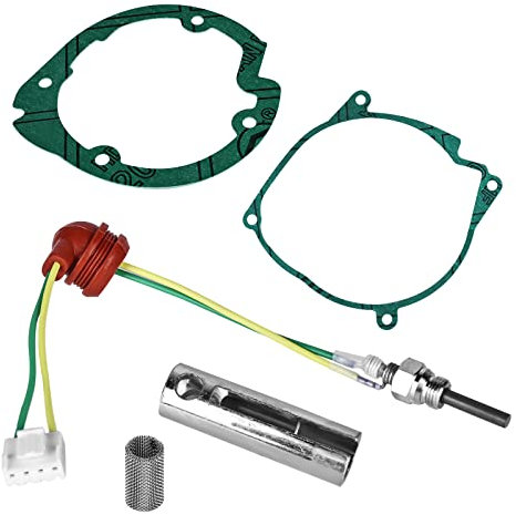 Delamiya Standheizung Keramik Glühkerze, 12V 5KW Keramik Pin Glühkerze Kit, Keramik Glühkerze und Dichtung für Autoheizung Zubehör, Für Luft Diesel Parkheizung Auto LKW Boot Air Diesel Standheizung