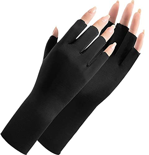 vepoty Guantes de protección UV para el Sol Guantes de Medio Dedo de Verano Guantes Antideslizantes para Conducir Guantes Transpirables para Deportes al Aire Libre