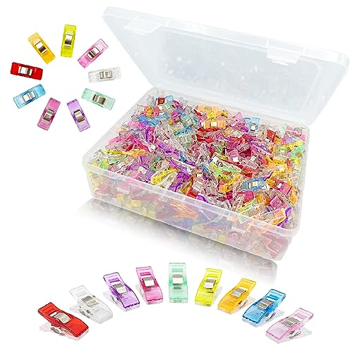 Lot de 500 pinces à coudre polyvalentes de qualité supérieure pour tissu et matelassage, pinces en plastique pour travaux manuels, articles de couture, accessoires de couture pour fournitures de