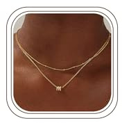 Yoosteel Mothers Day Gifts for Mom Women - Layered Initial Necklaces for Women Trendy 14K Gold-Plated Letter M Initial Pendant Layered Necklaces Jewelry Gold Stack Initial Necklace Birthday Gifts
