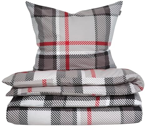 Schiesser Bettwäscheset Talisa - Feinbiber - 2-teilig - 135 x 200 cm - Grau