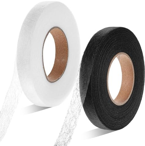 Ptwola 2 Stück Saumband 64m Länge und 25mm Breite Selbstklebend Saumband zum Aufbügeln Nahtband zum Spleißen von Stoffen, Hosen,Vorhänge, Kleidung