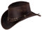 Black Forest Fox Buffalo Bill Herren Damen Western Cowboy Leder Hut in Braun Größe L