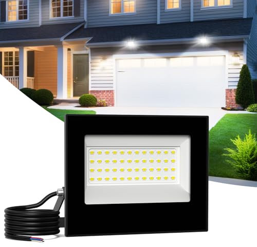 Probapro 50W LED Floodlight Outdoor - 5000LM Super Bright Security Light with 180° Adjustable Bracket & IP66 Waterproof Rating | Durable Outdoor Lighting for Gardens, Garages, Yards