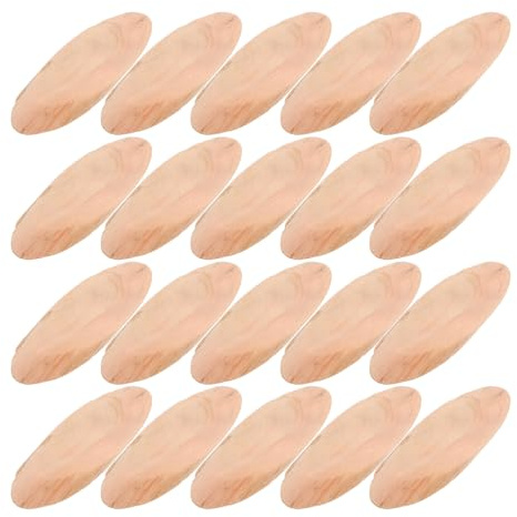 DIYEAH Natural Driftwood Pieces Oval 20Pcs 3.07X1.06In Rustic Wood Discs for Aquarium Decor DIY Crafts Home Decoration and Woodworking Projects
