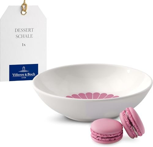 Villeroy & Boch - Fleur cassis cuenco rosa de postre, apto para lavavajillas y microondas, bol para postres, aperitivos y guarniciones, fuente pequeña con decoración de flores, porcelana Premium