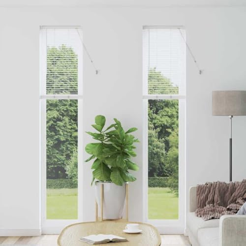 vidaXL Tenda per Finestra con Tende Altro Bianco 80 x 130 cm Alluminio