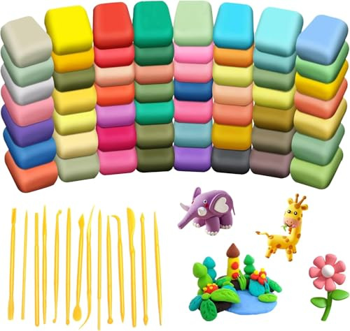 SEPWGUMD Plastilina Modellabile 56 Colori con 14 Accessori