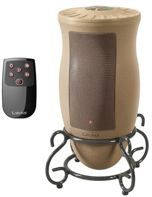 Lasko Oscillating Designer Ceramic Tower Space Heater for Home with Adjustable Thermostat, Timer and Remote Control, 16 Inches, 1500W, 6435