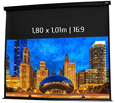 Ecran de Projection motorisé 1,80 x 1,01m - Format 16:9 - Carter Noir