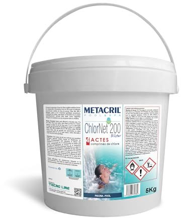 Metacril Chlor Net 200 4 Azioni, Cloro Multiazione, in Pastiglie Blisterate da 200 gr - 5 KG