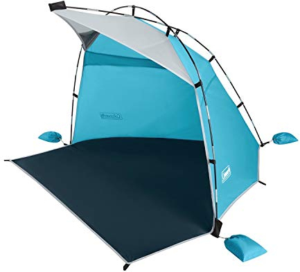 Coleman Lightweight Portable Beach Shade Canopy Tent, 5 Minute Setup, UPF 50+ Sun Protection, Includes Sand Bags & Stakes, Ideal for Beach, Park, Yard, Picnics