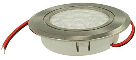 LEDLUX Mini spot LED encastrable dimmable, variateur tactile, 12 V, 24 V, 3 W, trou rond 60 mm (nickel satiné, 4 500 K)