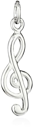 NKlaus Musik Kettenanhänger Notenschlüssel Clavis 925 Silber Talisman Motiv Kettencharm 15266