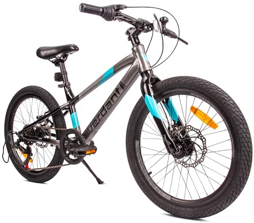 Verdant Alu Bike Velo Vélo pour Enfant pour garçon 20 Pouces Taille des Roues au Choix 6 Vitesses Shimano léger Vélo Enfant de 6 à 10 Ans Hauteur réglable (Bleu Graphite)