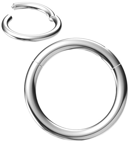 NewkeepsR 1.2x10mm Acero Nariz Anillo Aro Para Hombres y Mujer,Con Bisagras Taconeador Pulpa Nariz Sin Costura Perforación Pendiente Para Cartílago Hélice Oreja Lóbulo Cuerpo Joyería