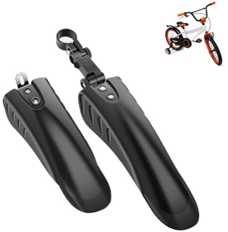 Tissting Guardabarros para Bicicleta, Juego Impermeable Plegable Guardabarros Delantero Trasero Protección Lluvia Polvo para Bicicleta 12-14 Pulgadas Material PP para Aventuras al Aire Libre