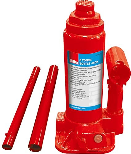 Hilka 82240530 3 Tonne Bottle Jack, Red