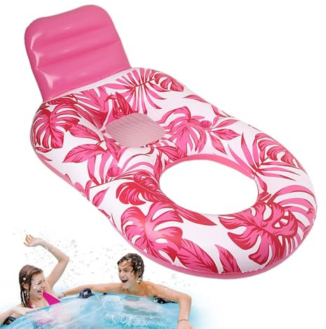 Doyandader Sillón de piscina, colchón de aire para adultos, colchón de aire de alta calidad para adultos, elementos esenciales para vacaciones al aire libre, sillón flotante para fiestas de verano