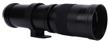 Cuifati 420-800mm F8.3 Telezoomobjektiv, Optical Glass Manual Focus Camera Lens, för EF EF S Mount Cameras, Zoom Lens med Robust Aluminiumlegeringsstruktur (BLACK)