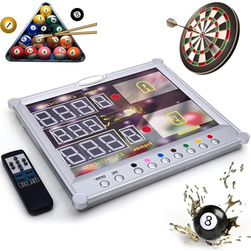 Tabellone Segnapunti LED per Snooker con Telecomando - Display Digitale da Parete O da Tavolo, Punteggio 0-199 per Snooker E Biliardo, Segnapunti Elettronico per Sale Giochi