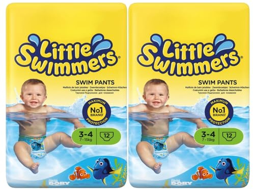 Little Swimmers Swim Pants for Babies Size 3-4 (7-15 kg) 12 Swim Pants Pack of 2