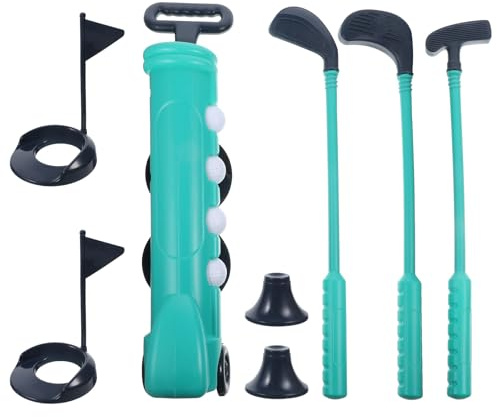 JUMPLAWN Ensemble de Golf pour Garçon et Filles, 1 Set Clubs et Balles en Plastique Bleu-Vert, Jeu D’extérieur Éducatif pour Bébés et Débutants, Stimule Coordination et Motricité, Loisirs