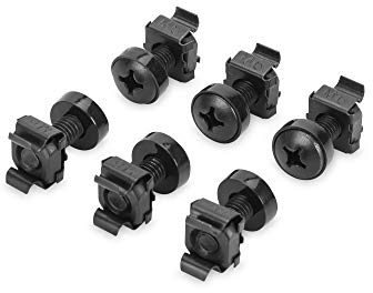 DIGITUS DN-19 SET - tornillos M6 y tuercas enjauladas - juego de 50 piezas - tornillos de montaje para armario de servidor, rack AV, armario de red de 19, 10 pulgadas - kit de montaje - negro