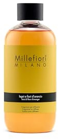 Millefiori Milano – Fragranza per Diffusore a Bastoncini 250 ml, Legni & Fiori d’Arancio – Profumatore Ambiente Raffinato con Note Legnose e Fiorite