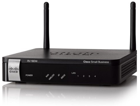 Cisco RV180W - Router (1000 Mbit/s, 10/100/1000Base-T(X), 802.11b, 802.11g, 802.11n, Ethernet (RJ-45), 2.4-2.4835 GHz, Externo) Negro